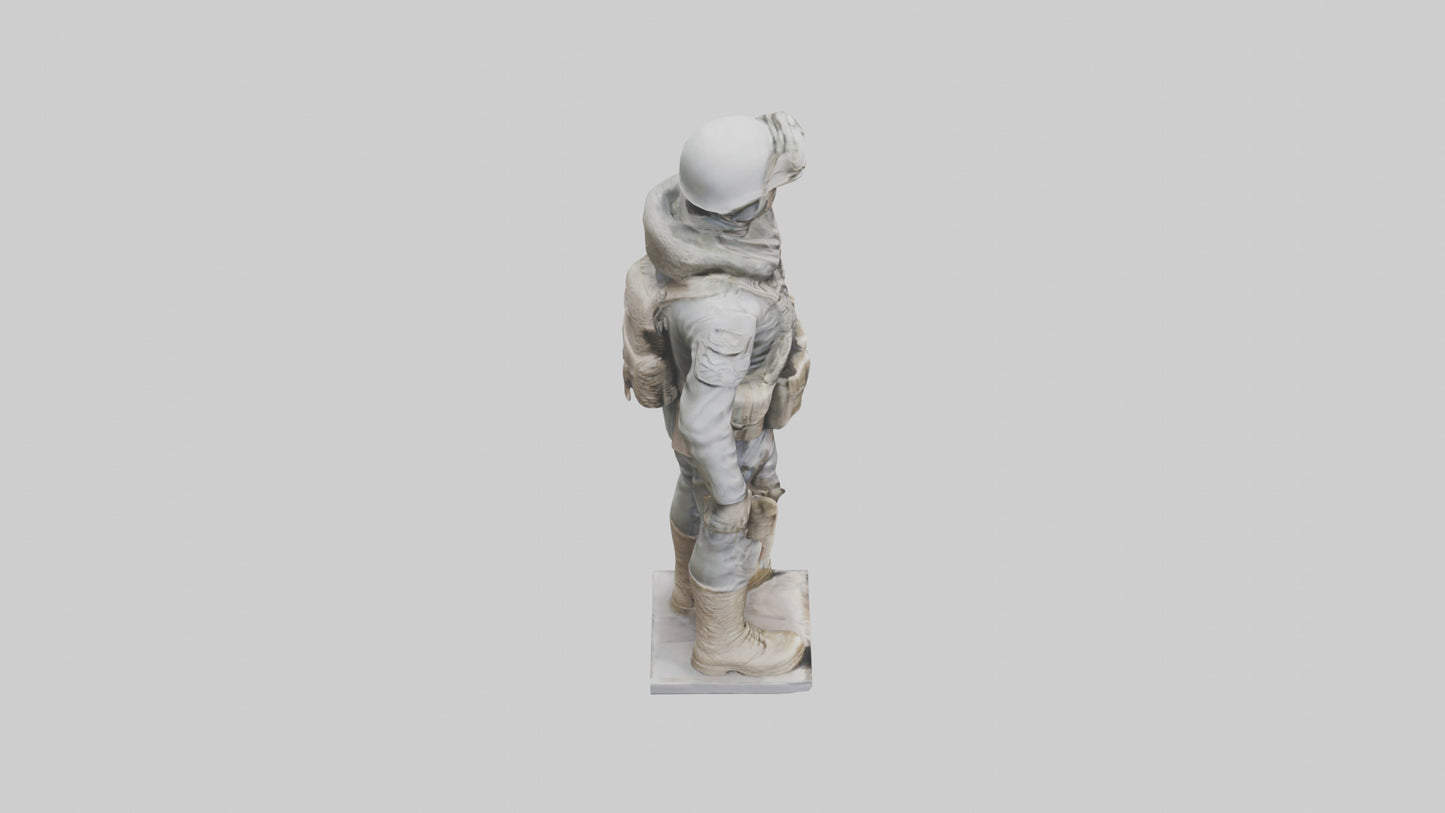Soldier in Full Gear Statue model 3D model