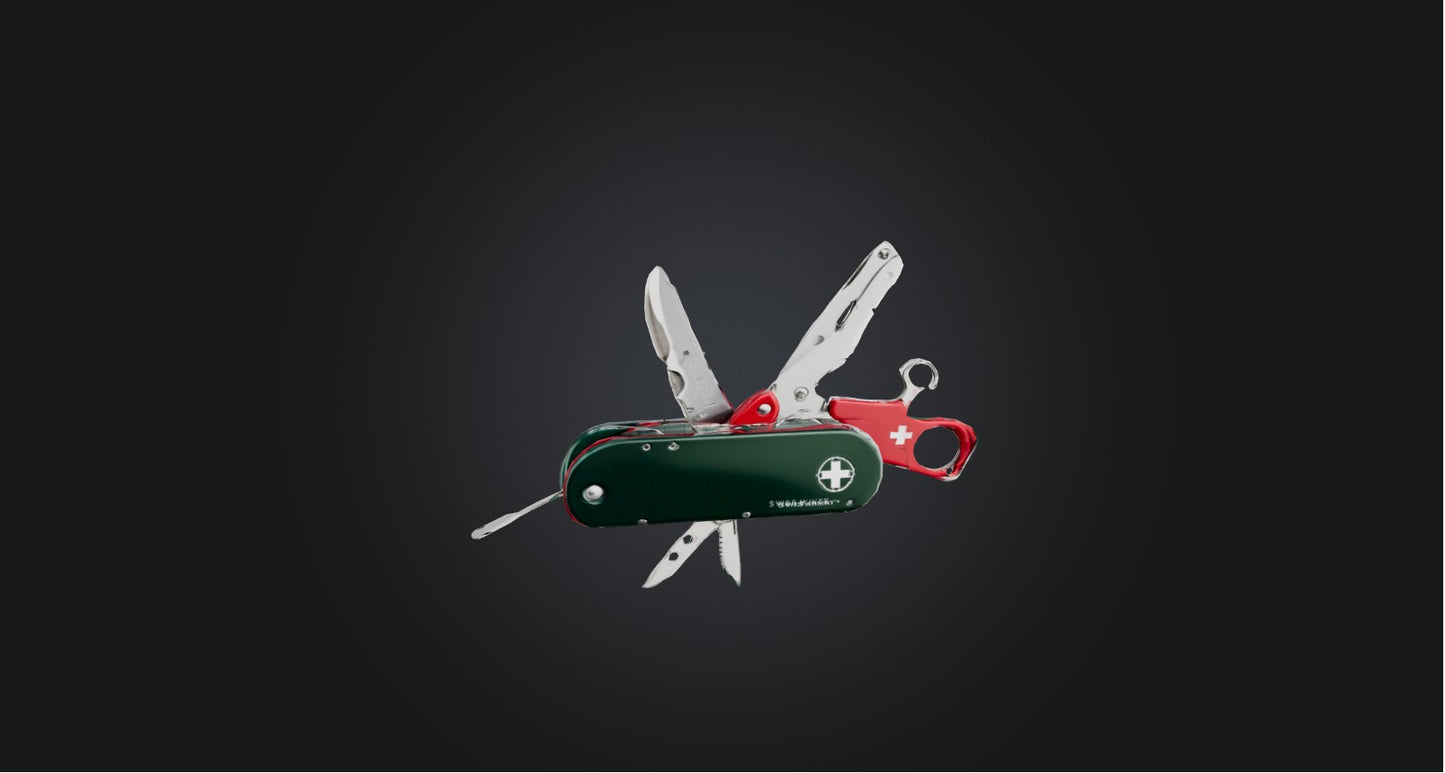 3D model Swiss army knife VR / AR / low-poly
