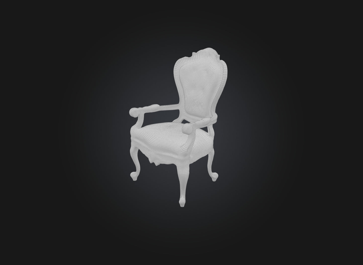 3D model Vintage chair VR / AR / low-poly