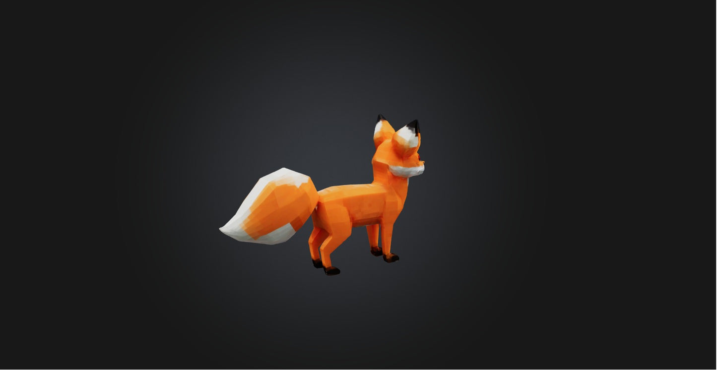 3D model Voxel Fox VR / AR / low-poly
