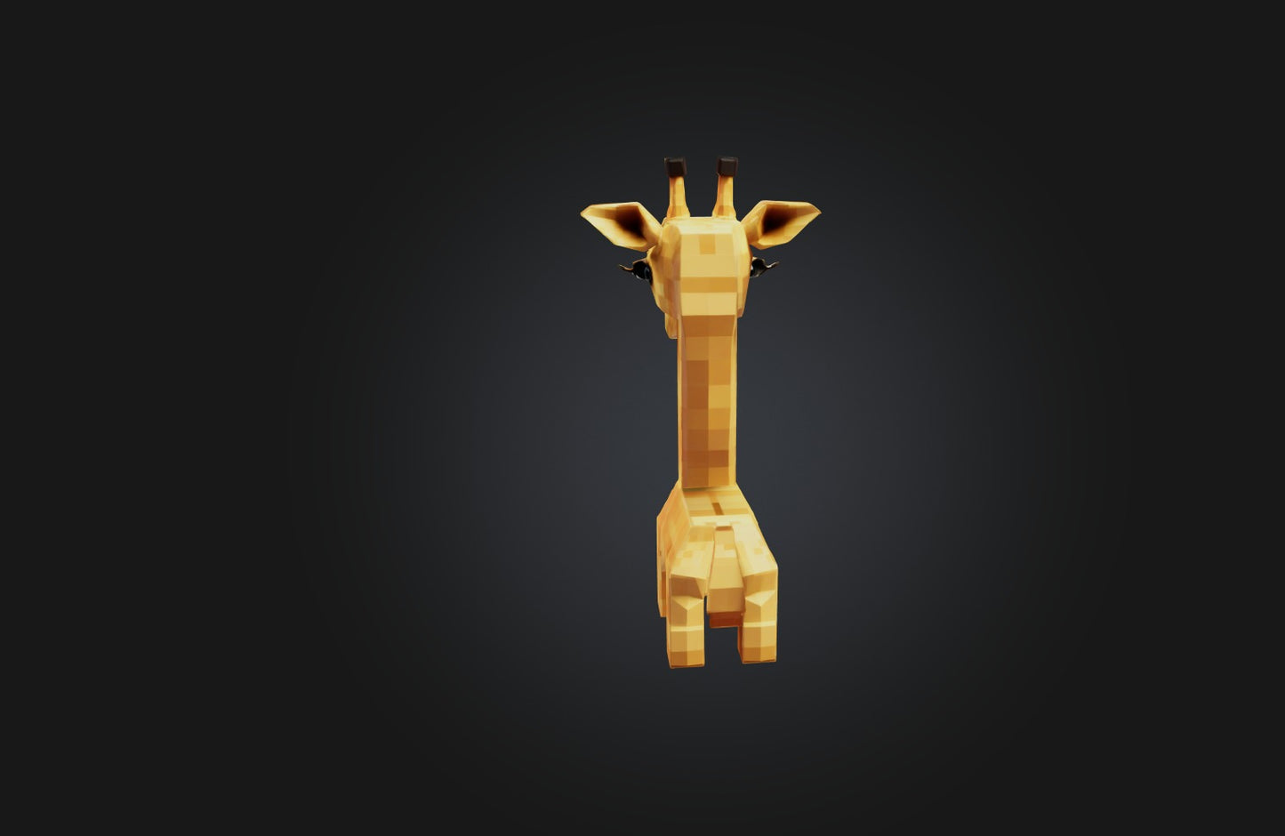 3D model Voxel Giraffe VR / AR / low-poly