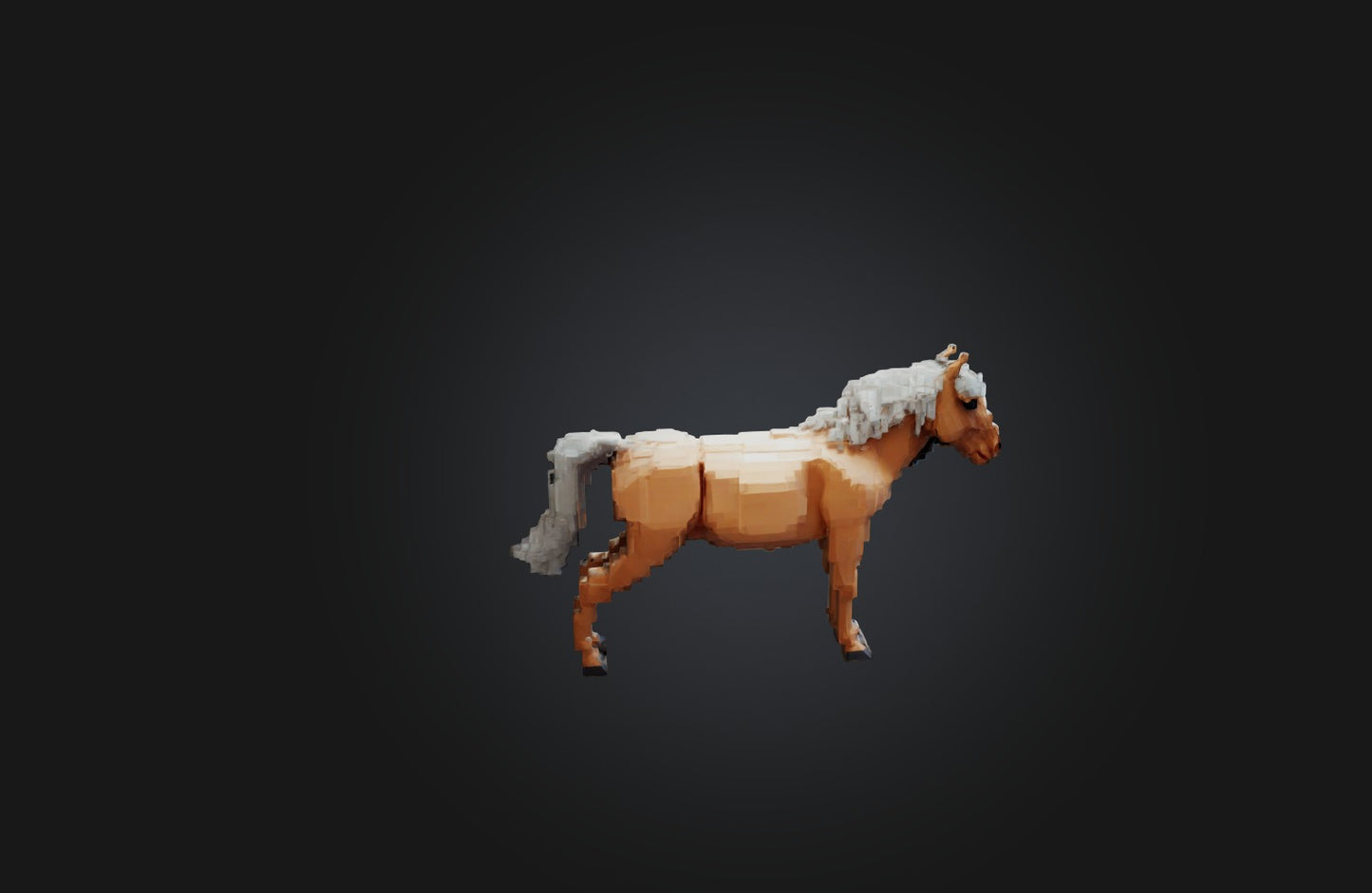 3D model Voxel Horse VR / AR / low-poly