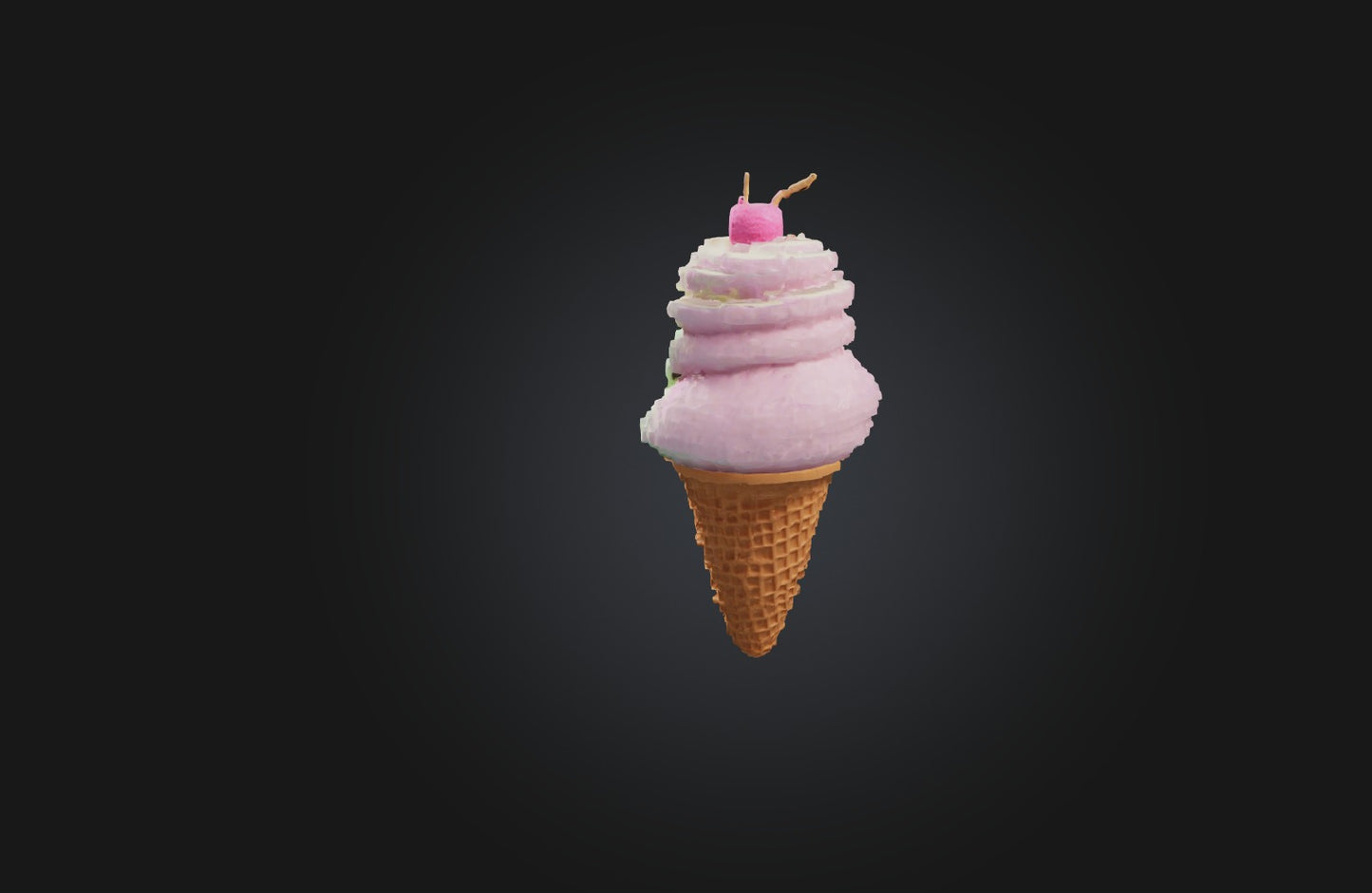 3D model Voxel Ice Cream Cone VR / AR / low-poly