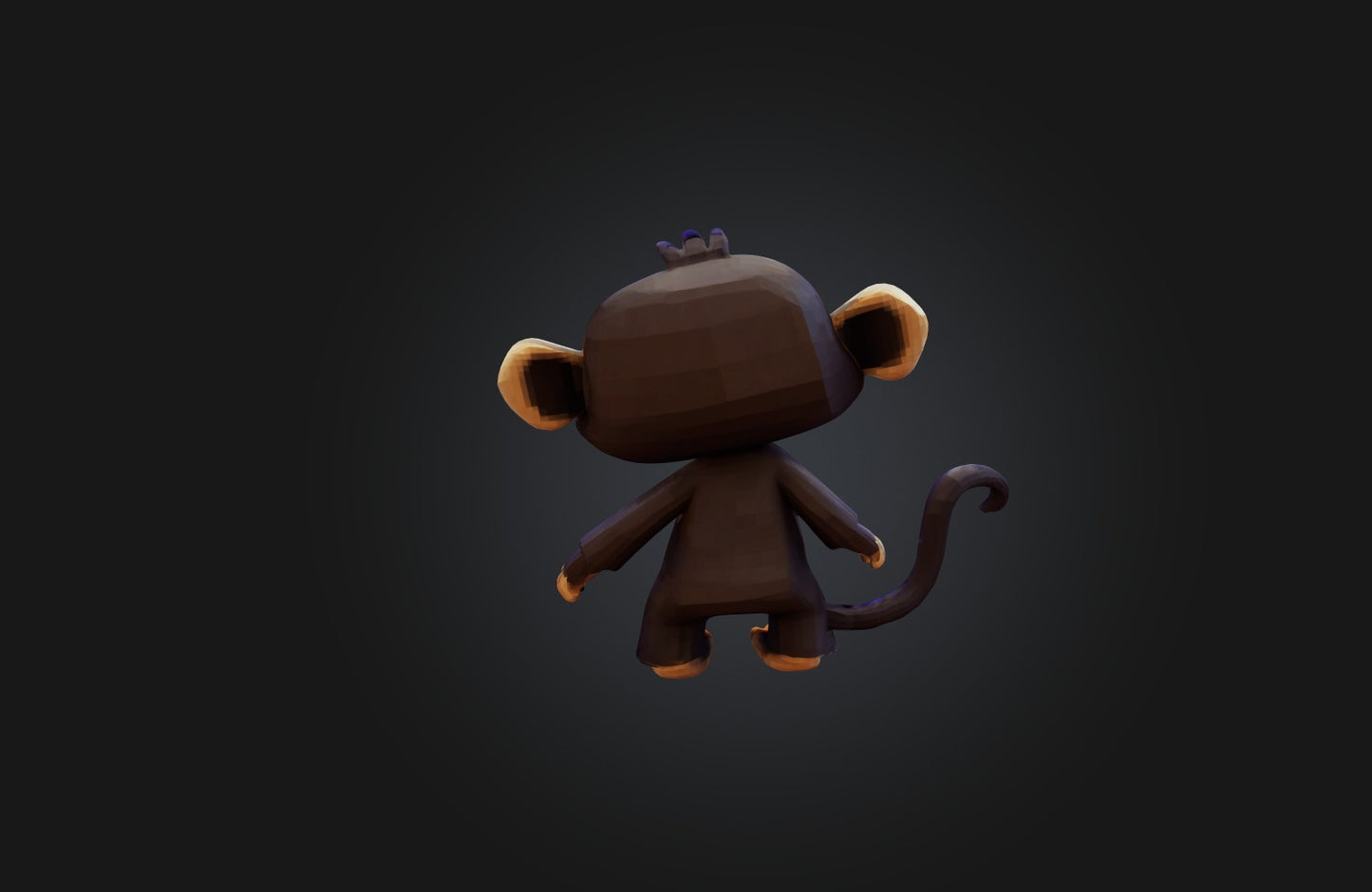 3D model Voxel Monkey VR / AR / low-poly
