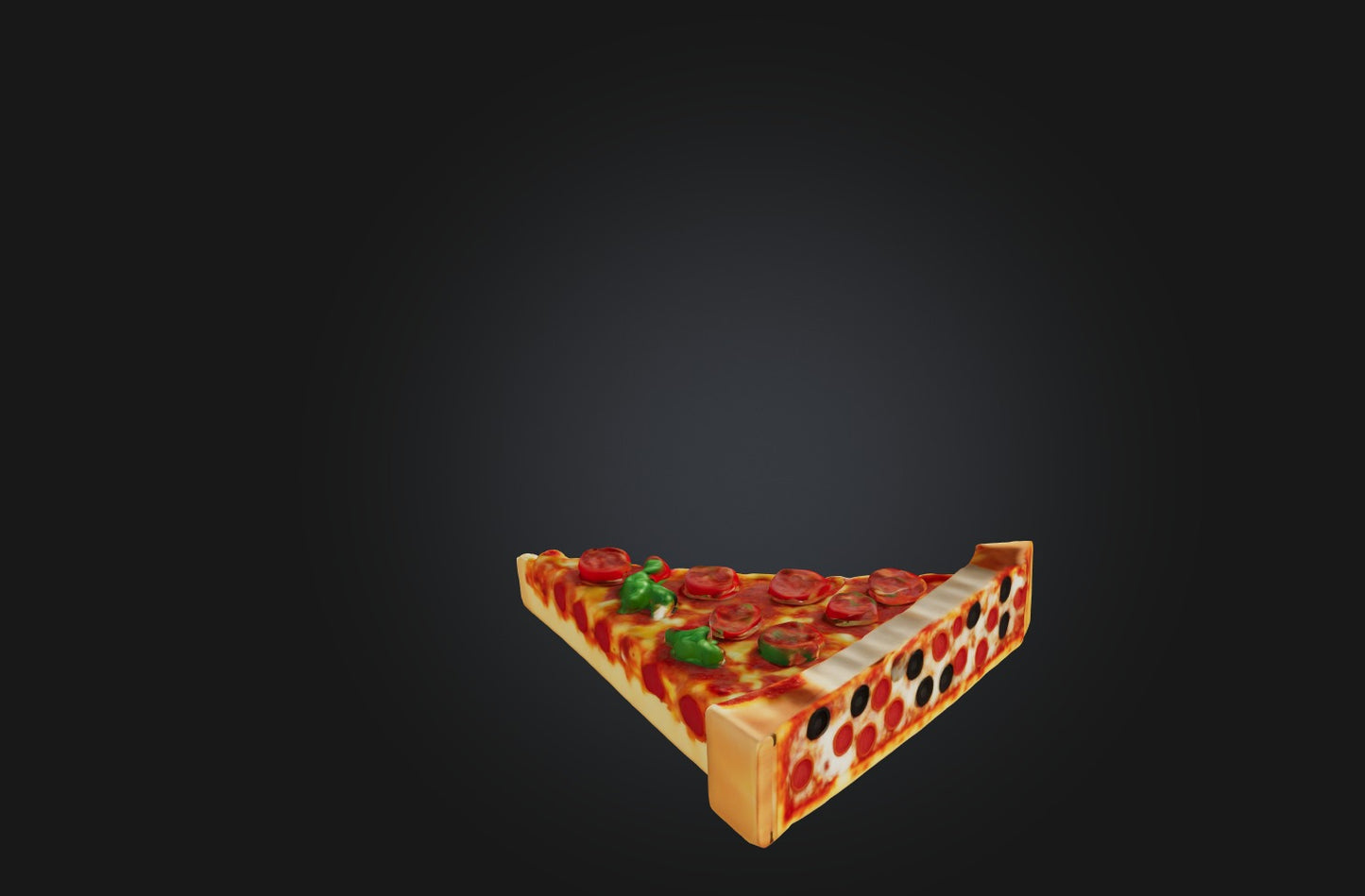 3D model Voxel Pizza Slice VR / AR / low-poly