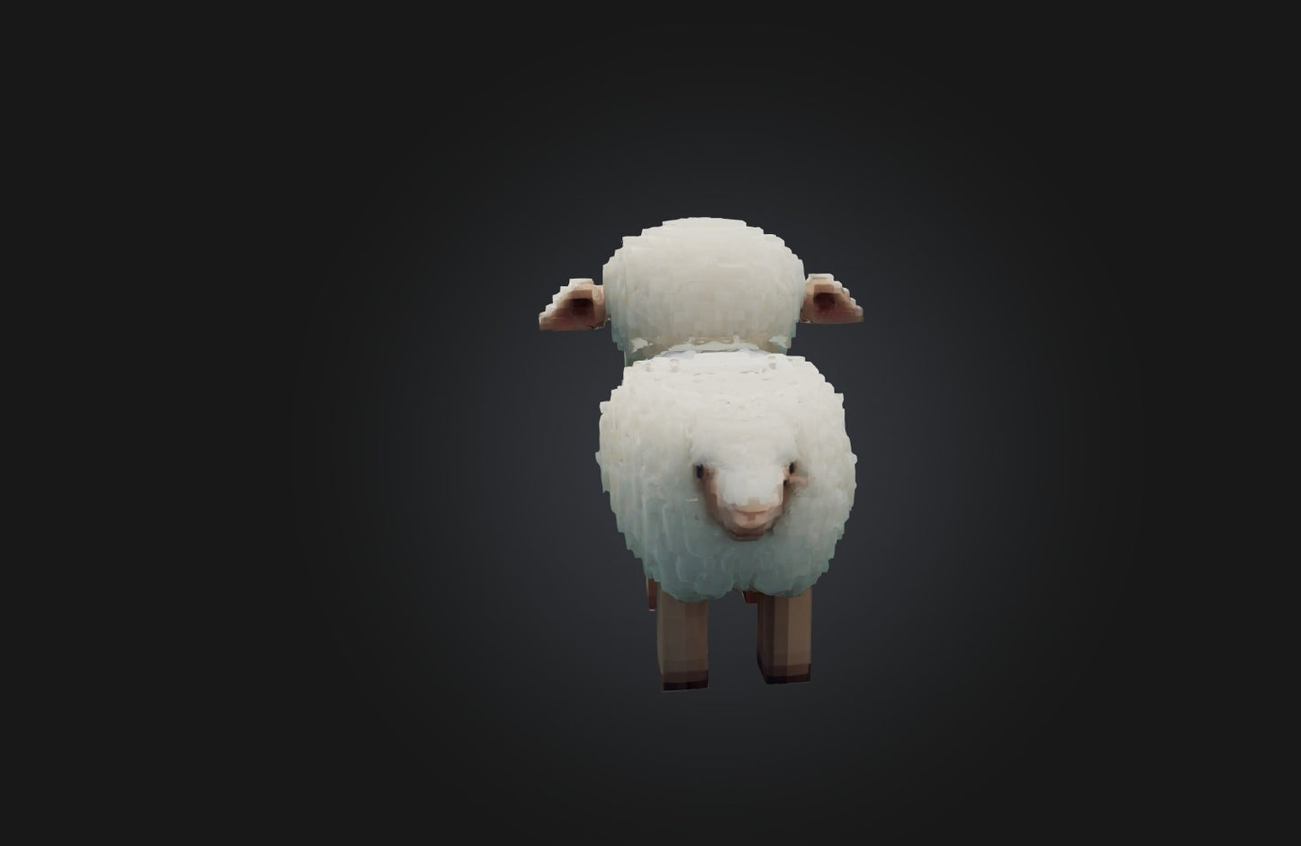 3D model Voxel Sheep VR / AR / low-poly
