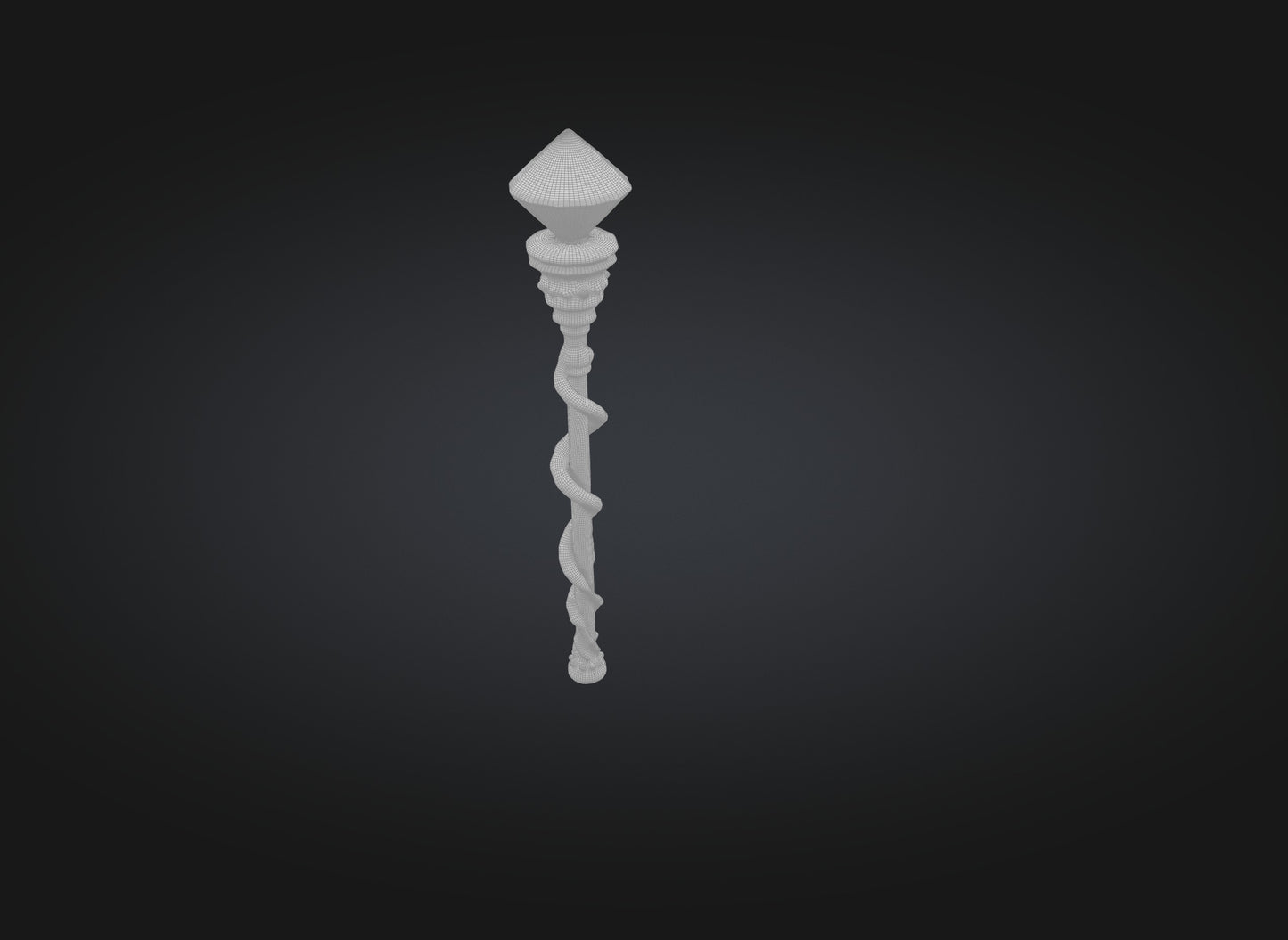 3D model wizard baton model VR / AR / low-poly