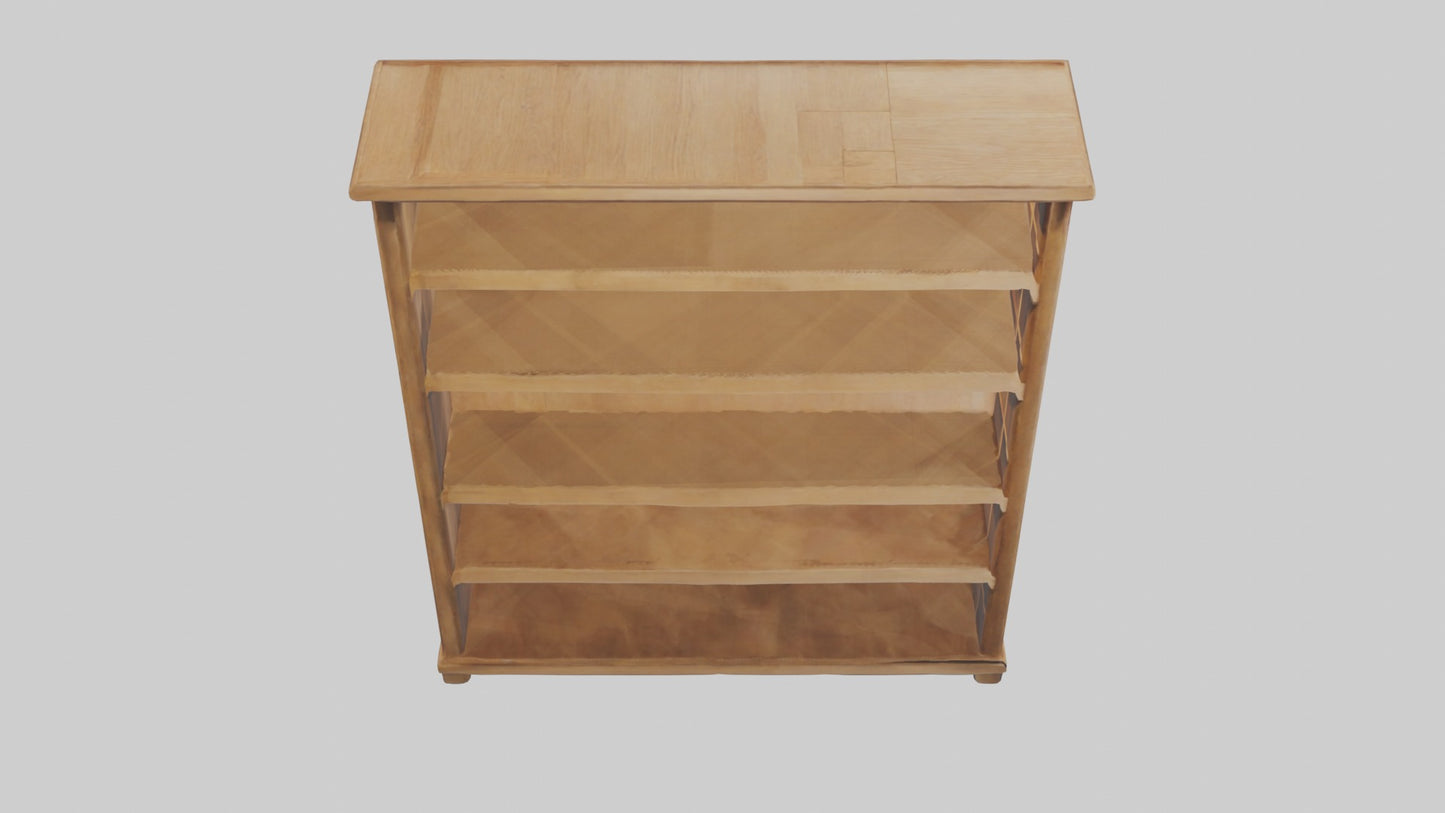 3D model Wooden bookshelf VR / AR / low-poly