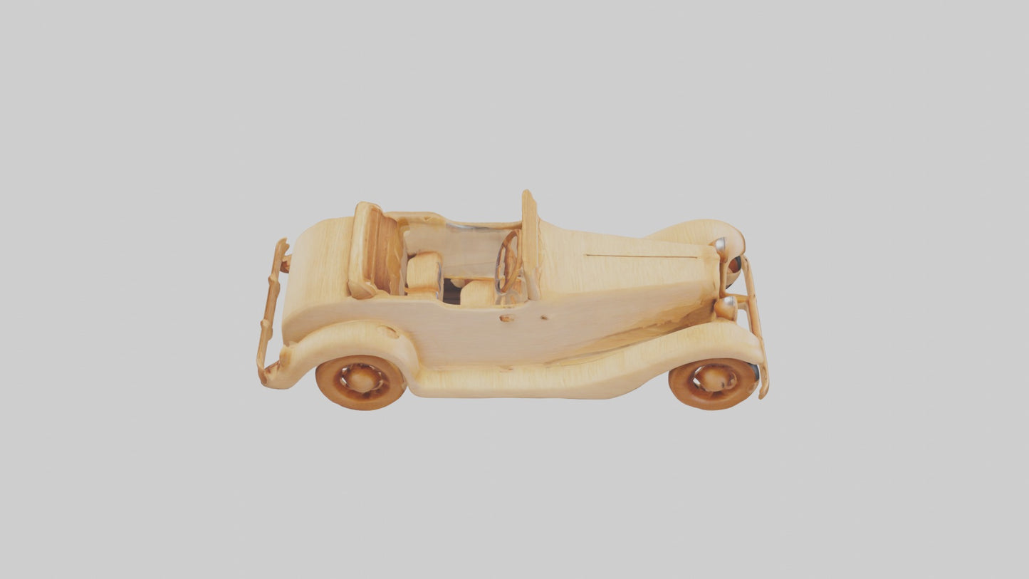 3D model Wooden Car Model VR / AR / low-poly