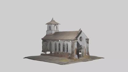 3D model Abandoned church model VR / AR / low-poly