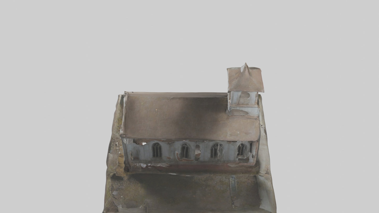 3D model Abandoned church model VR / AR / low-poly
