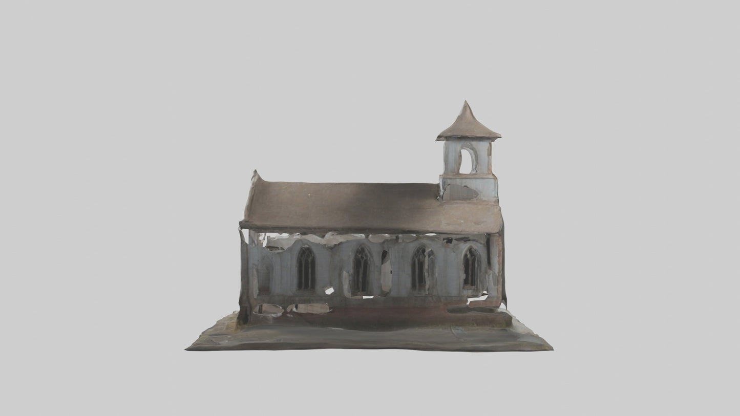 3D model Abandoned church model VR / AR / low-poly