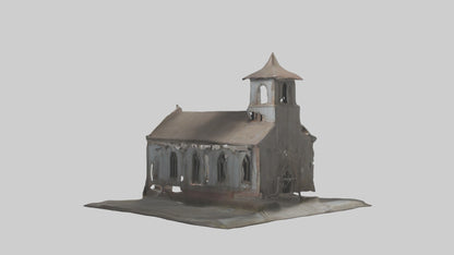3D model Abandoned church model VR / AR / low-poly