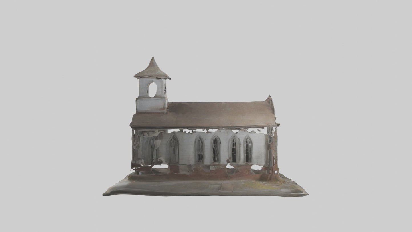 3D model Abandoned church model VR / AR / low-poly