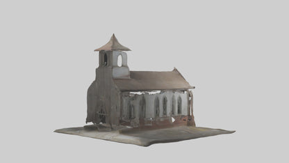 3D model Abandoned church model VR / AR / low-poly