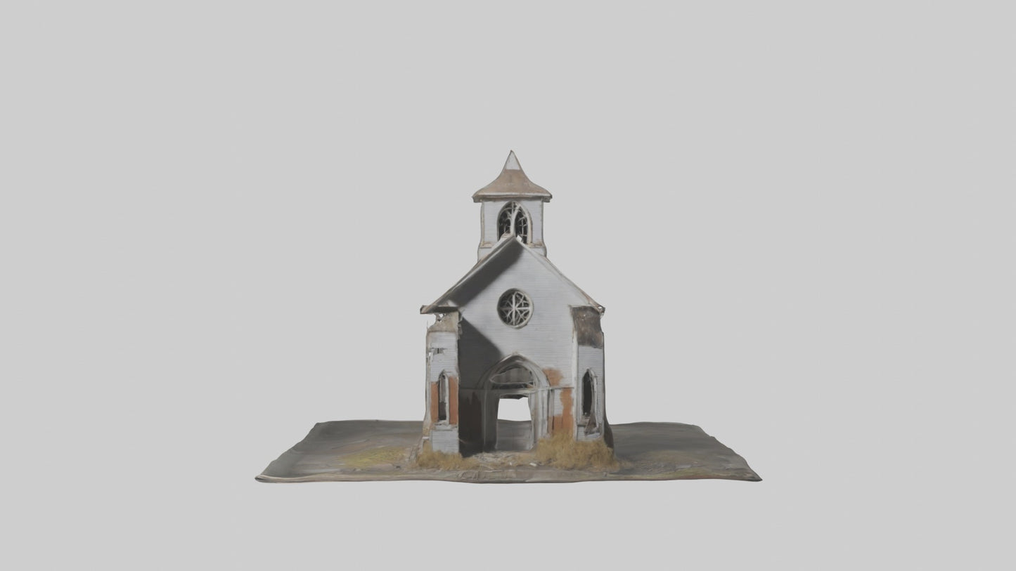 3D model Abandoned church model VR / AR / low-poly