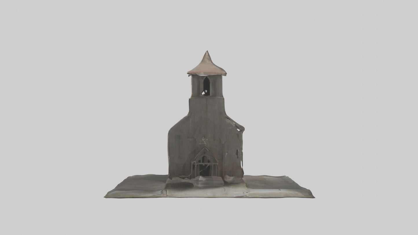 3D model Abandoned church model VR / AR / low-poly