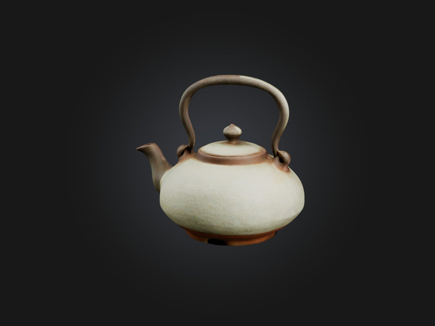 3D model Aged Ceramic Teapot Model VR / AR / low-poly
