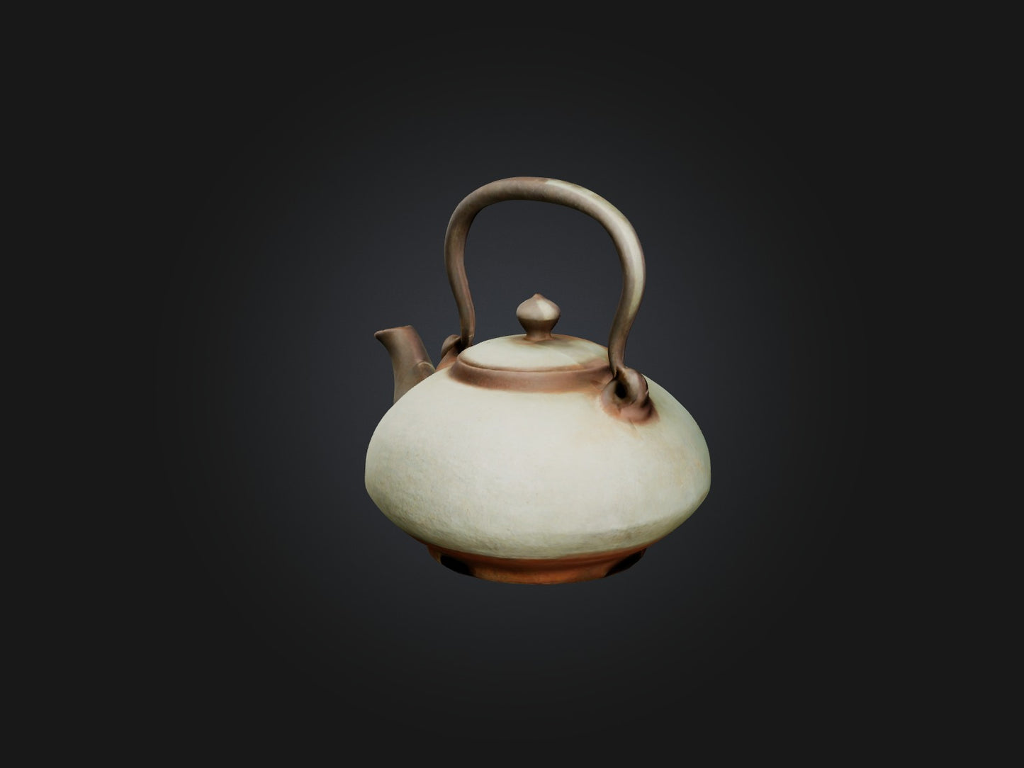 3D model Aged Ceramic Teapot Model VR / AR / low-poly