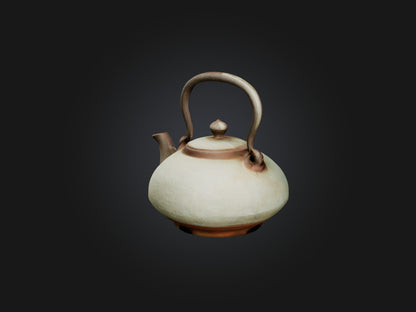 3D model Aged Ceramic Teapot Model VR / AR / low-poly