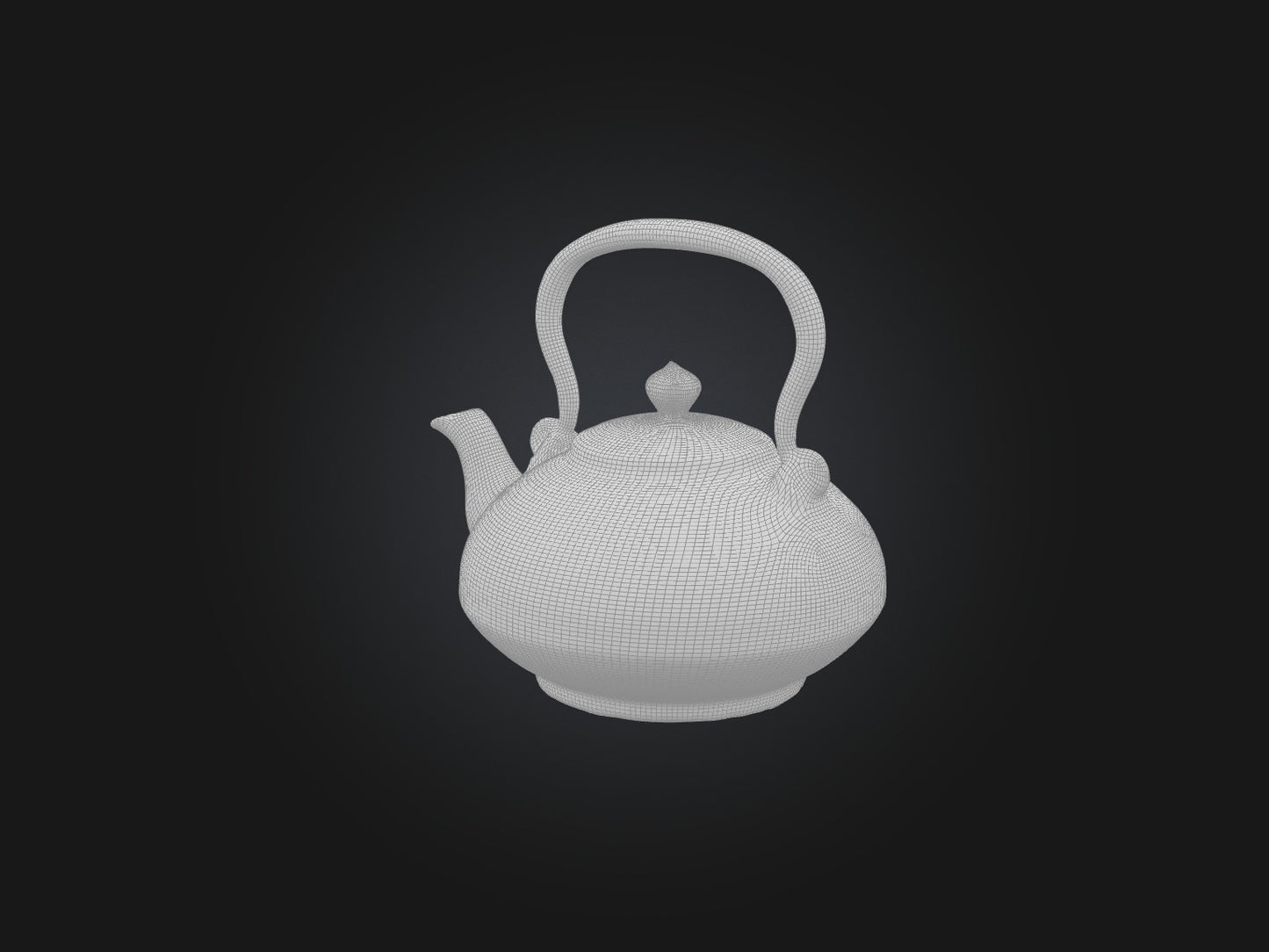 3D model Aged Ceramic Teapot Model VR / AR / low-poly