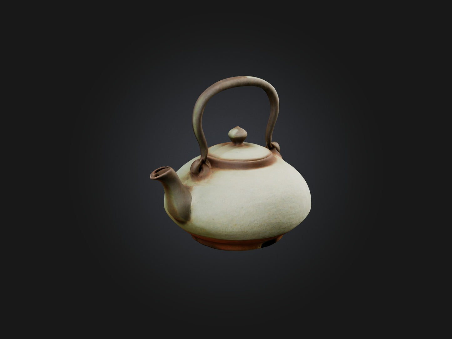 3D model Aged Ceramic Teapot Model VR / AR / low-poly