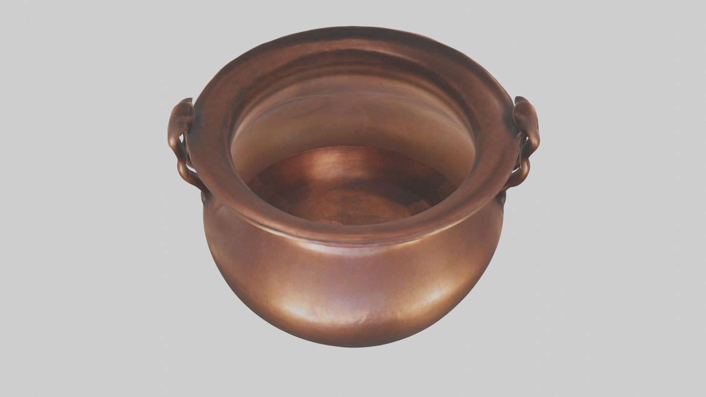 3D model Aged Copper Pot Model VR / AR / low-poly