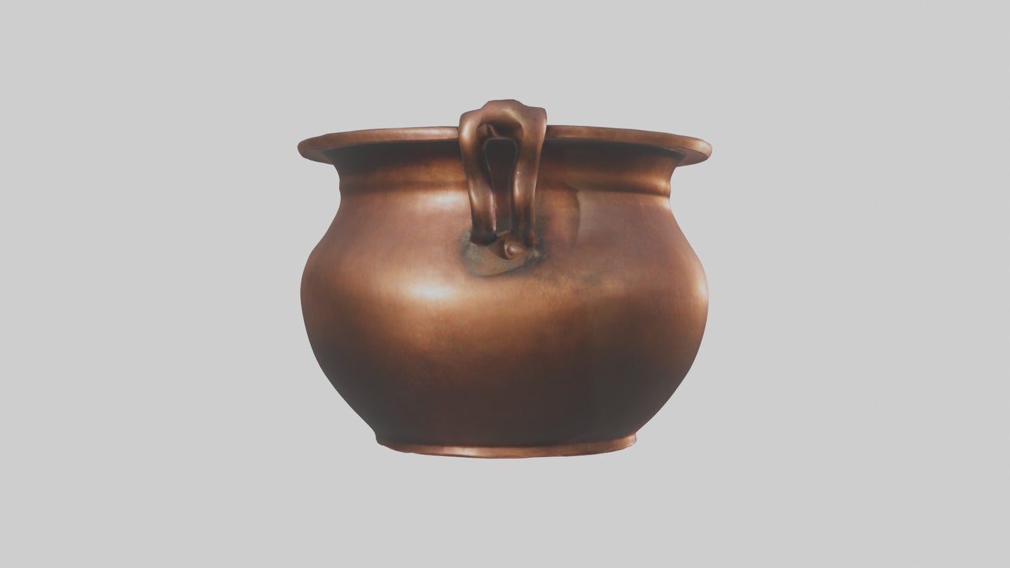 3D model Aged Copper Pot Model VR / AR / low-poly