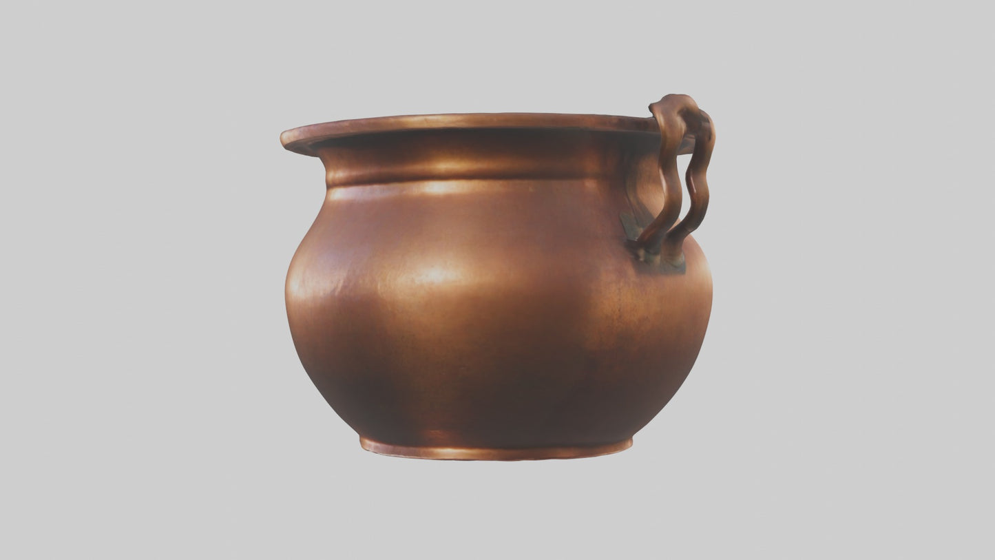 3D model Aged Copper Pot Model VR / AR / low-poly