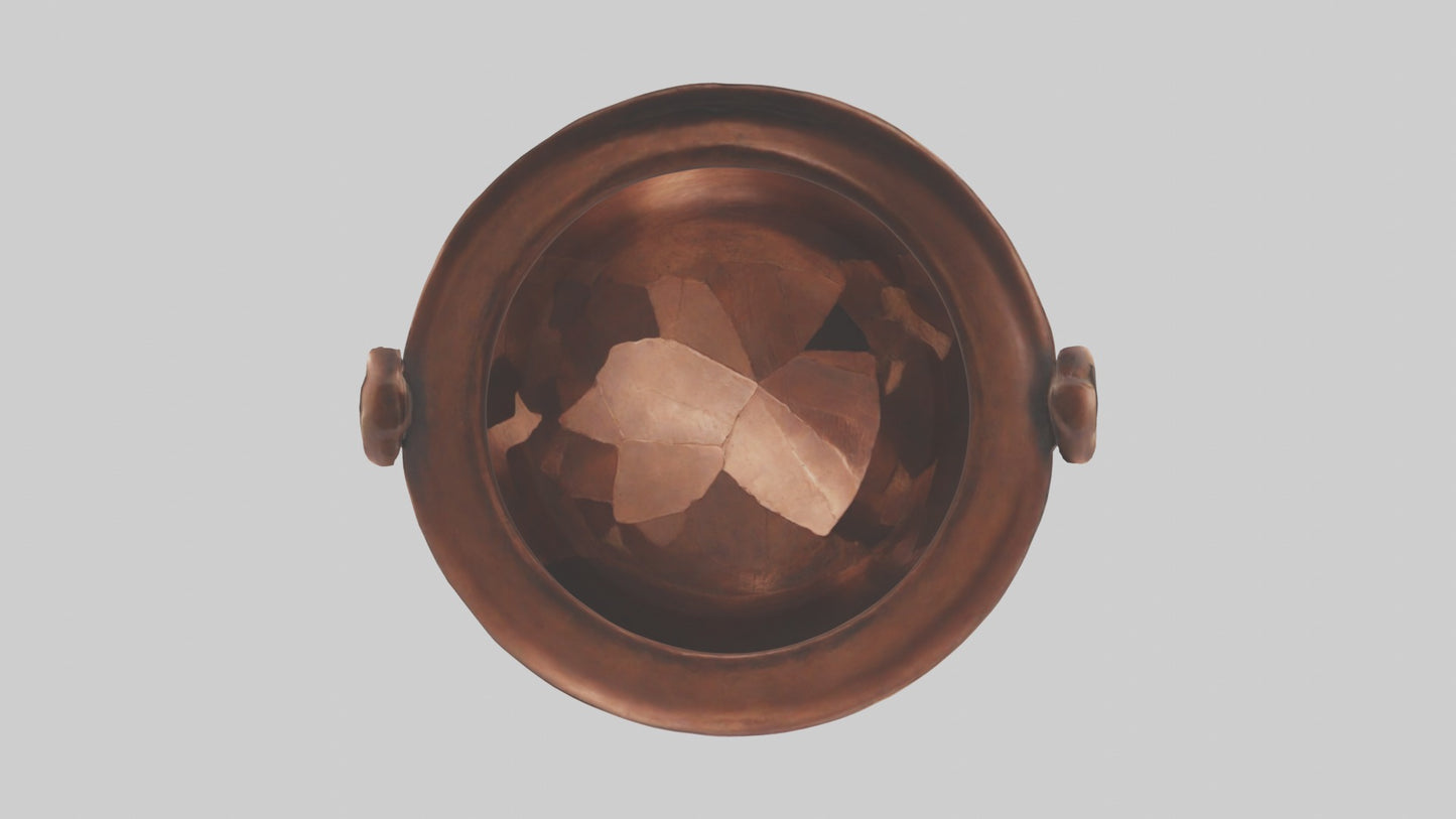 3D model Aged Copper Pot Model VR / AR / low-poly