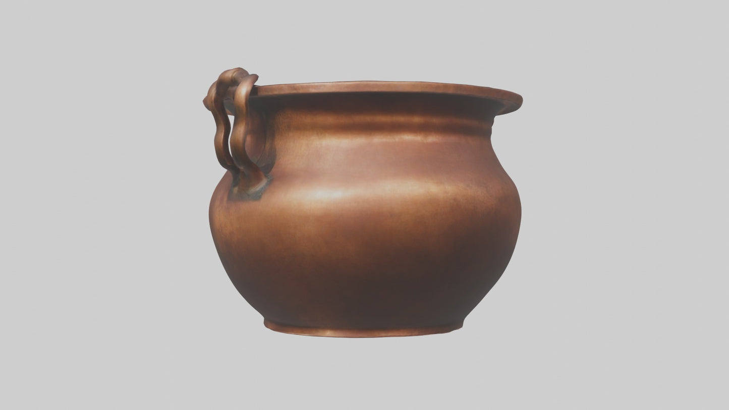 3D model Aged Copper Pot Model VR / AR / low-poly