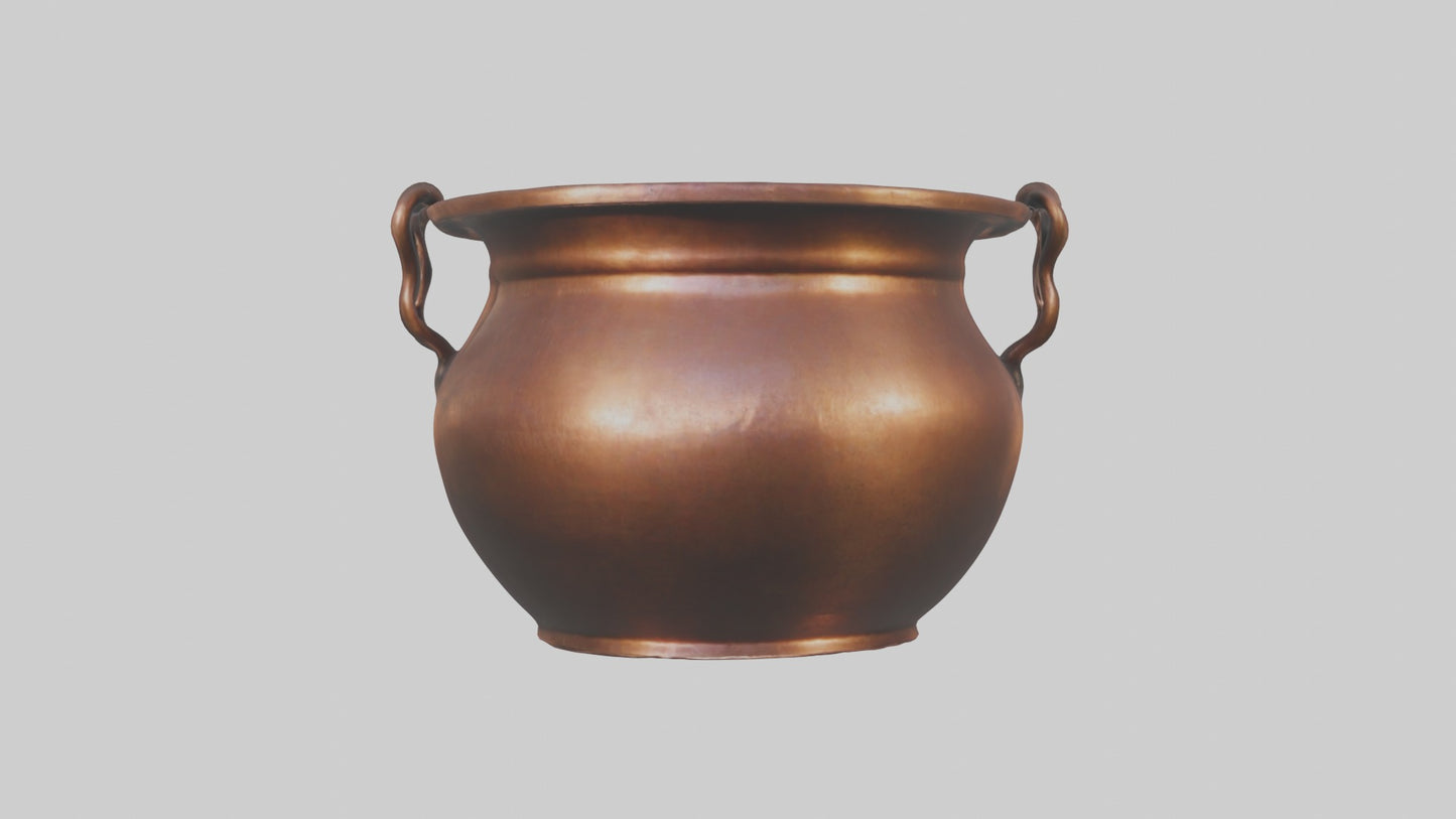 3D model Aged Copper Pot Model VR / AR / low-poly
