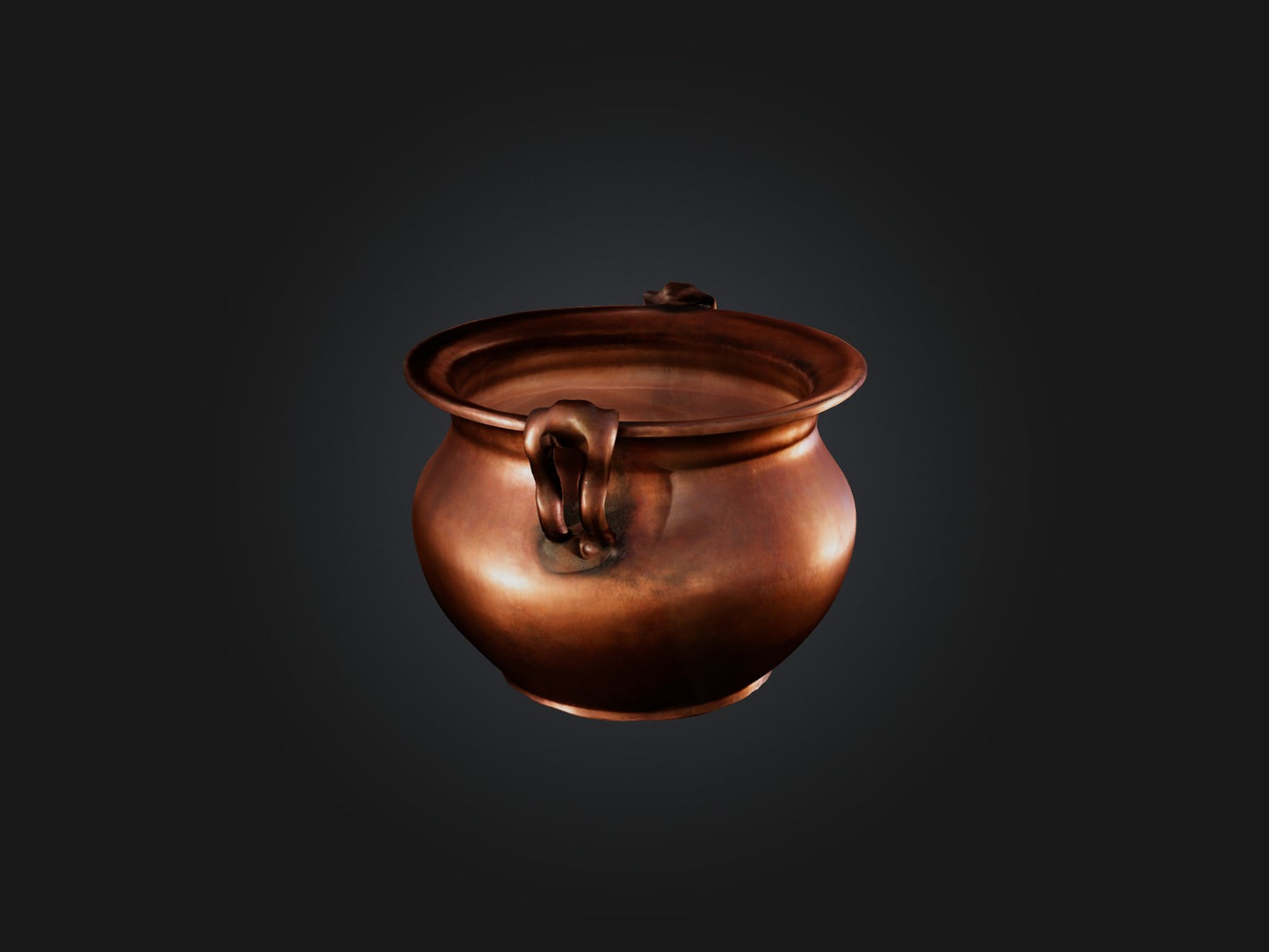 3D model Aged Copper Pot Model VR / AR / low-poly