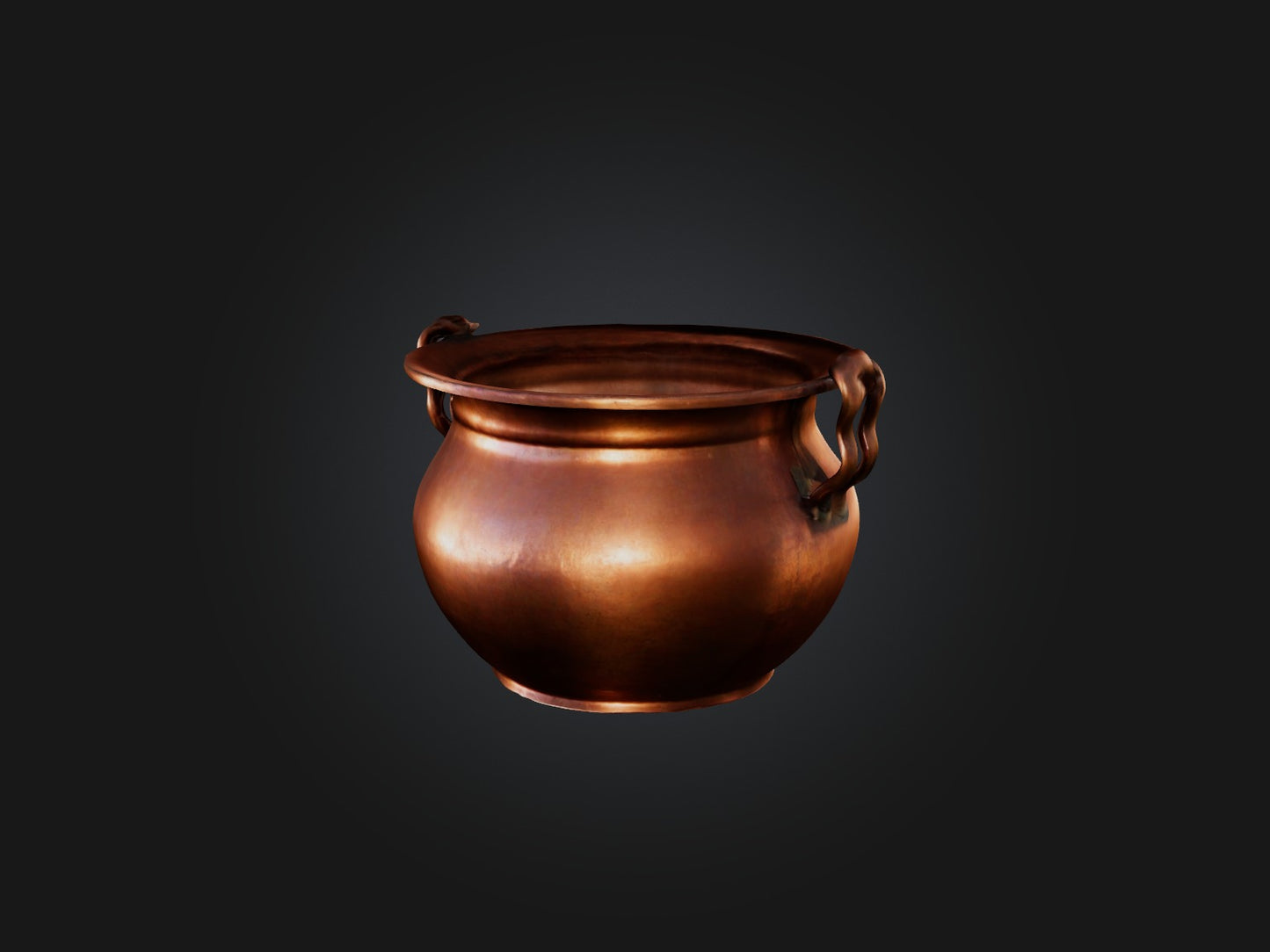 3D model Aged Copper Pot Model VR / AR / low-poly