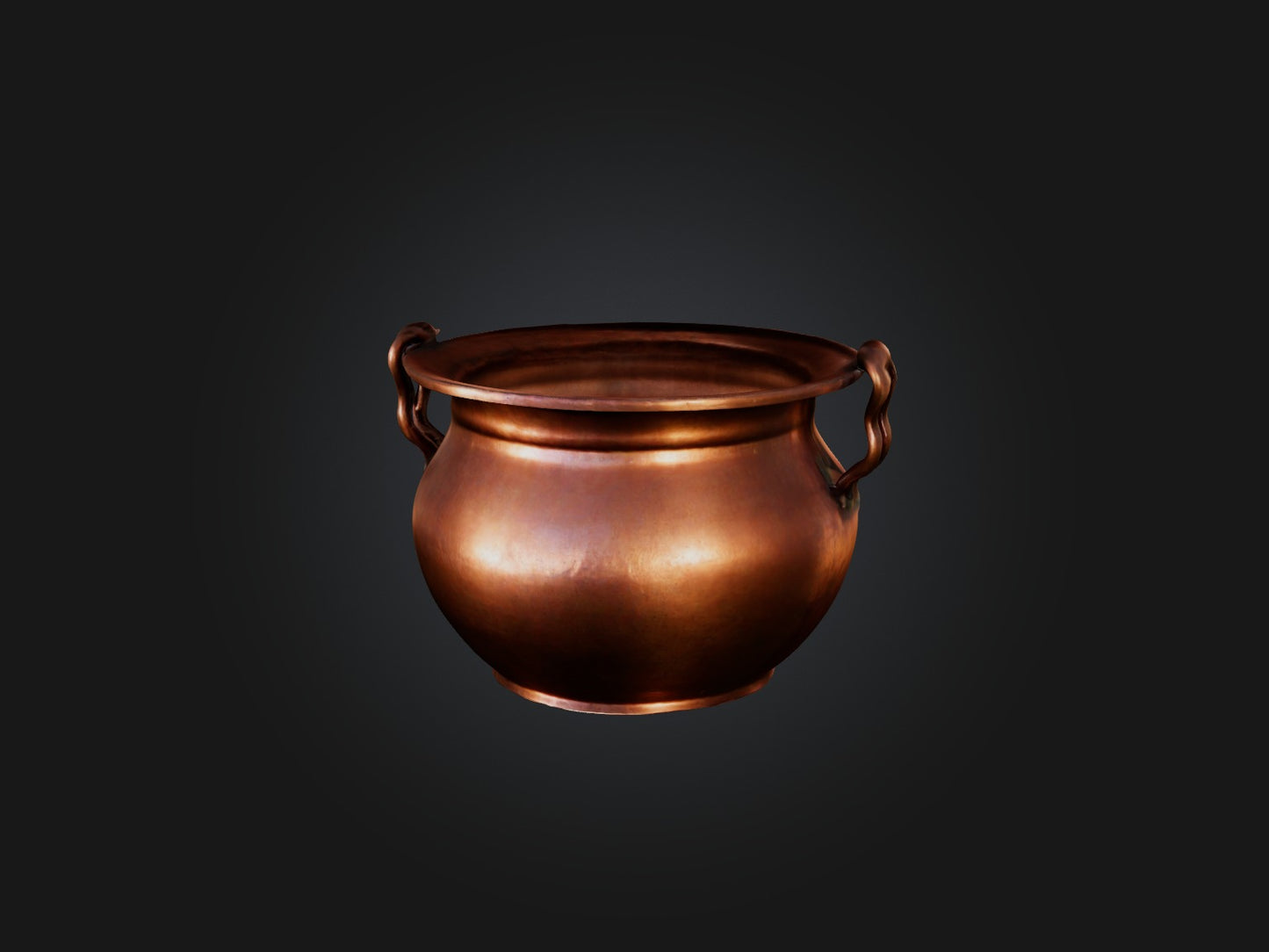 3D model Aged Copper Pot Model VR / AR / low-poly