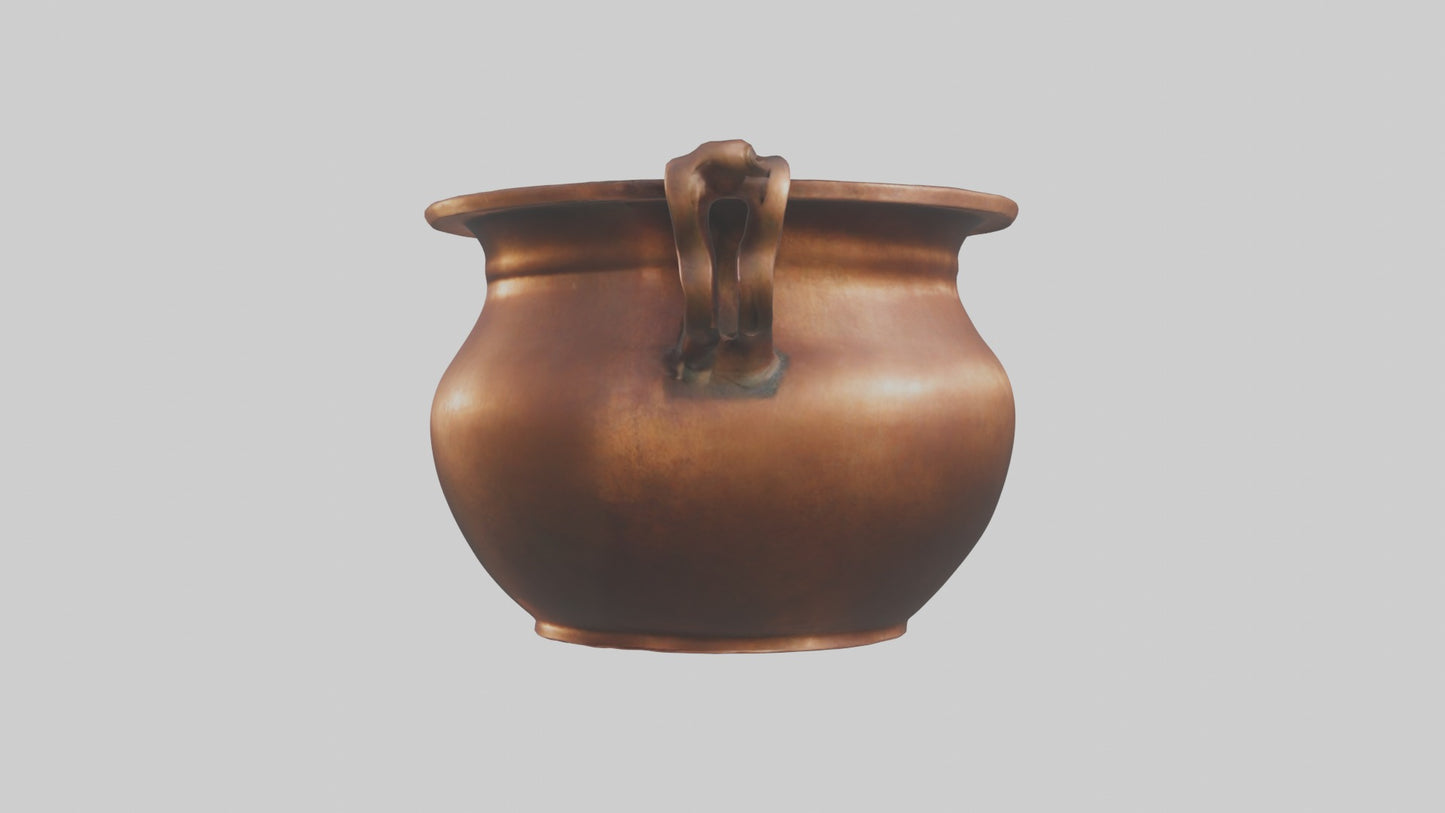3D model Aged Copper Pot Model VR / AR / low-poly