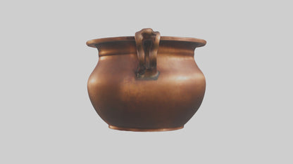 3D model Aged Copper Pot Model VR / AR / low-poly