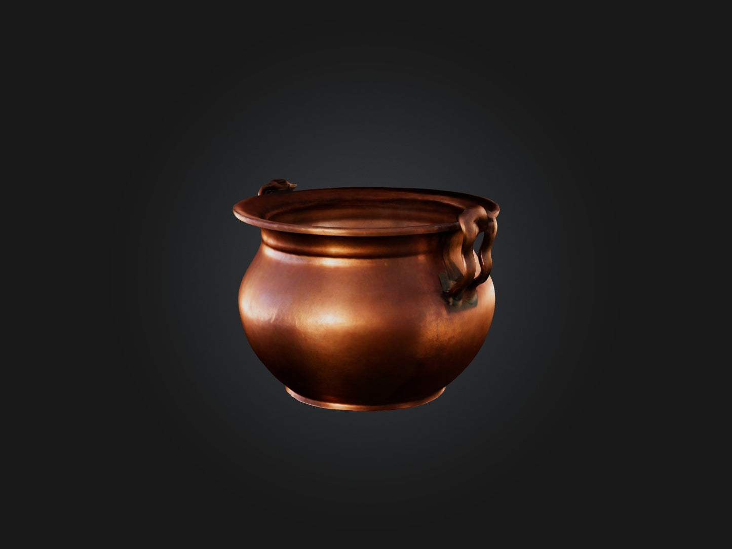 3D model Aged Copper Pot Model VR / AR / low-poly