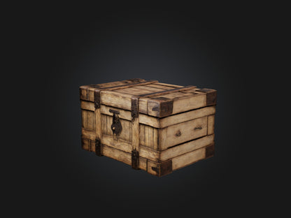 3D model Aged Wooden Box Model VR / AR / low-poly