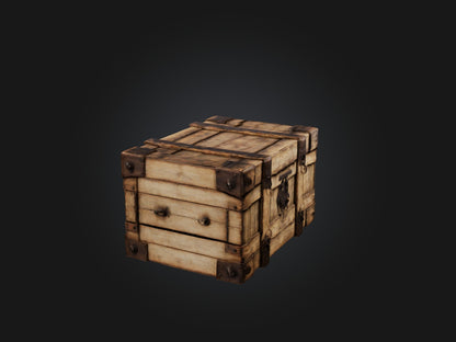 3D model Aged Wooden Box Model VR / AR / low-poly