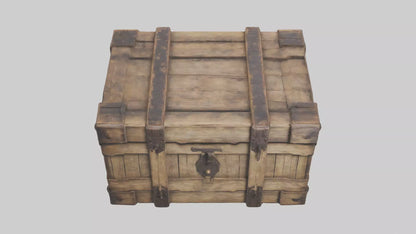 3D model Aged Wooden Box Model VR / AR / low-poly