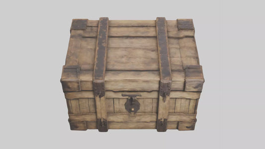 3D model Aged Wooden Box Model VR / AR / low-poly