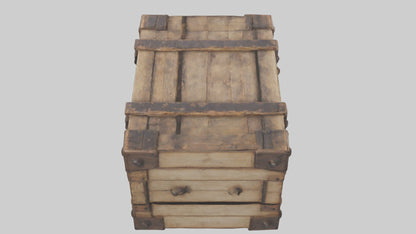 Aged Wooden Box Model VR / AR / low-poly