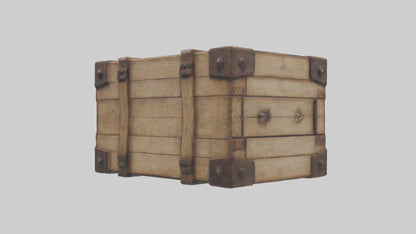 Aged Wooden Box Model VR / AR / low-poly