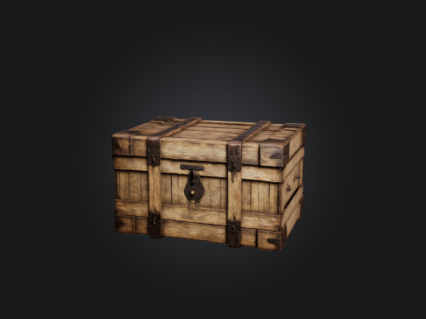 3D model Aged Wooden Box Model VR / AR / low-poly