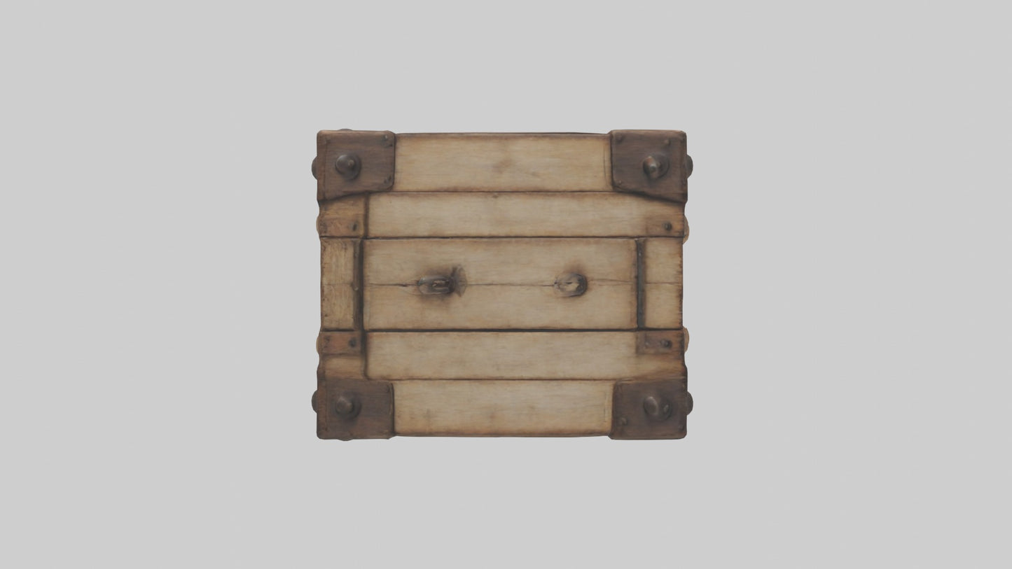 Aged Wooden Box Model VR / AR / low-poly