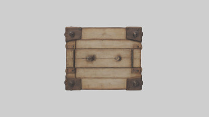 Aged Wooden Box Model VR / AR / low-poly