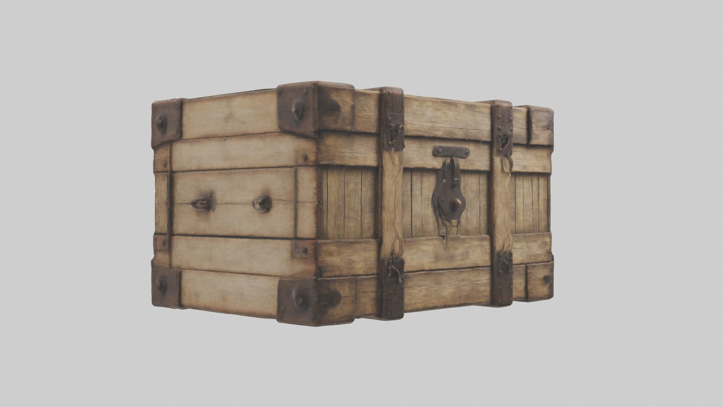 3D model Aged Wooden Box Model VR / AR / low-poly