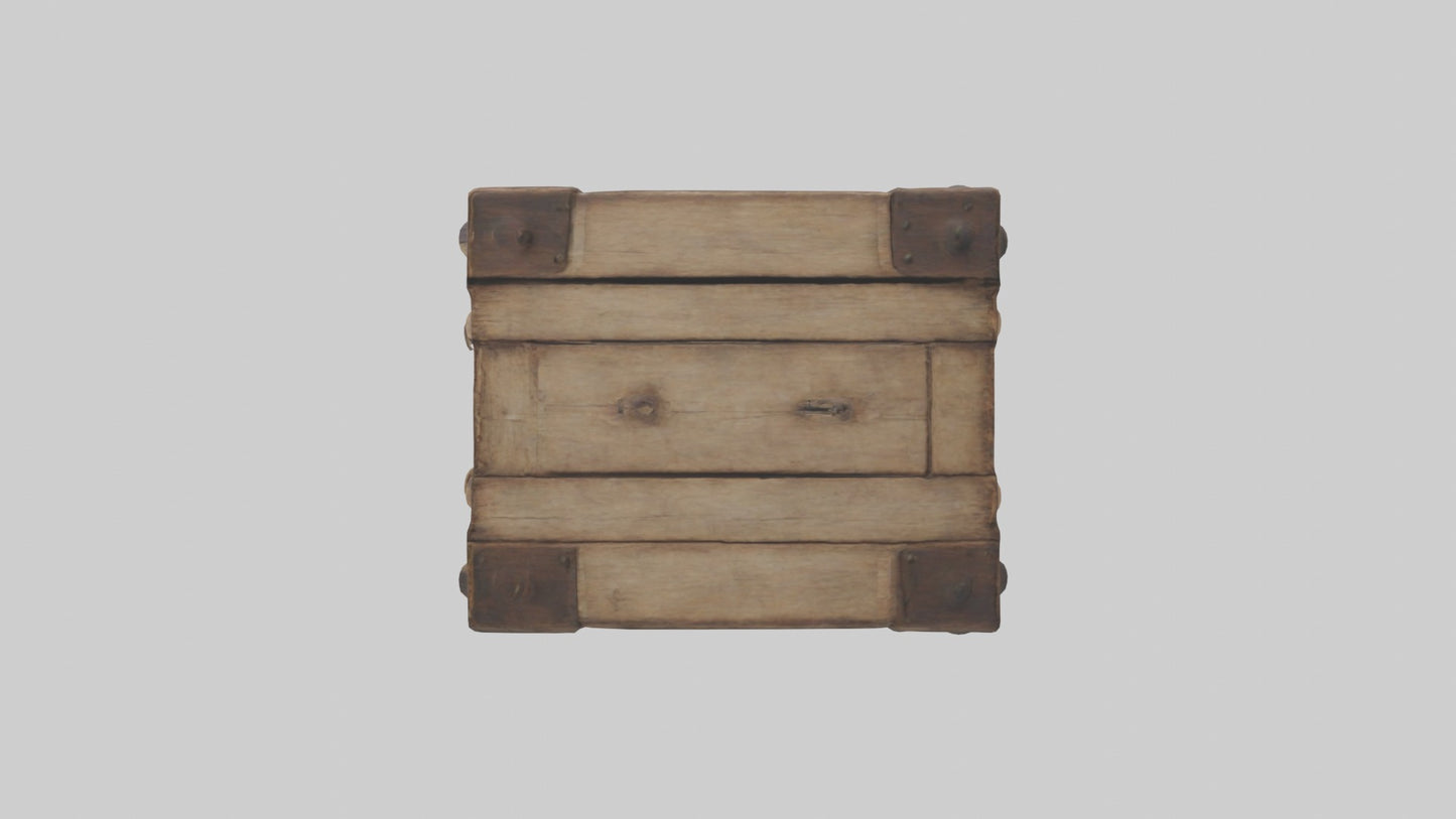 3D model Aged Wooden Box Model VR / AR / low-poly