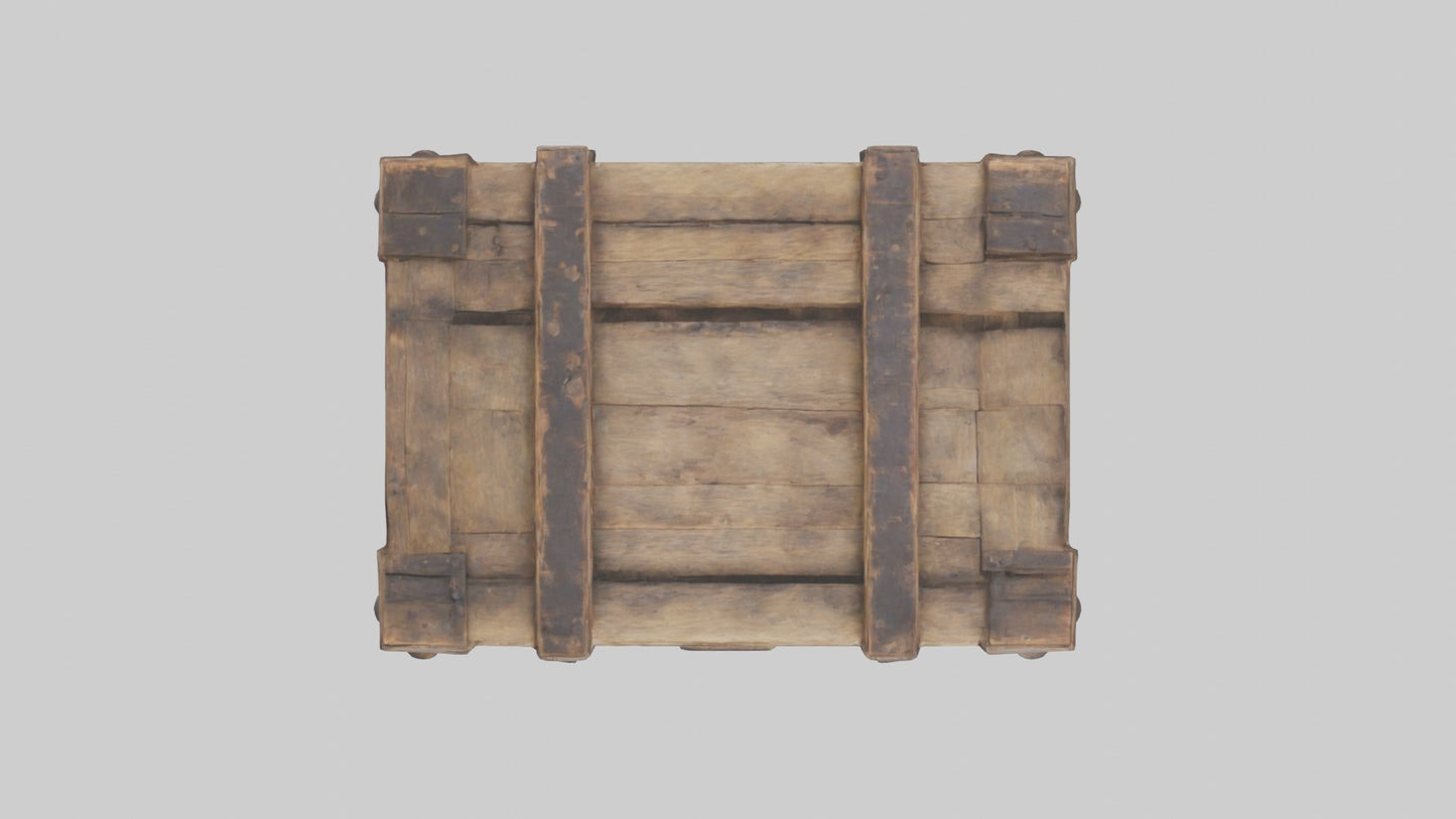 3D model Aged Wooden Box Model VR / AR / low-poly
